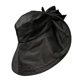 BLACK DRAMATIC WIDE BRIM COTTON HAT WITH BOW 4146lseec L. SL160 BLACK DRAMATIC WIDE BRIM COTTON HAT WITH BOW