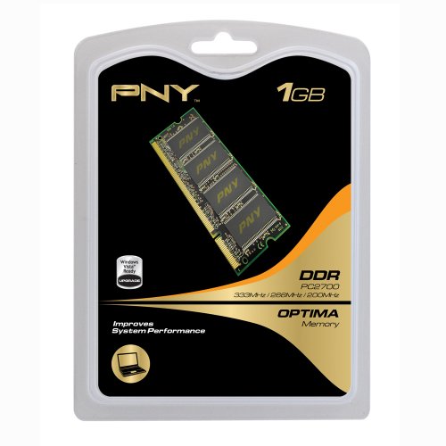 PNY OPTIMA 1GB  DDR 333 MHz PC2700  Notebook / Laptop SODIMM Memory Module MN1024SD1-333