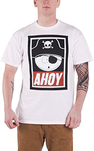 South Park Cartman Pirate Ahoy Official Mens New White T Shirt
