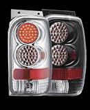 APC Diamond Cut Complete Replacement Taillights Chrome Housing Ford Explorer 1998 to 2001