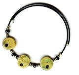 SilverChicks Choker Necklace - Sage Kazuri "Eye" Beads