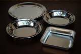 Product details for Deluxe 4 (Four) Stainless Steel Bakeware Set with Pizza Pan, 2 (Two) Pie Plates and Cake Pan