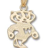 Wisconsin Badgers Solid 14K Gold Bucky 2-Sided 3/4'' Pendant