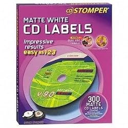 Avery 98122 Labels for use with CD Stomper Pro CD/DVD Labeling System, White Matte, 300/pack