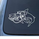 SCUBA SHARK - Diving - Vinyl Car Decal Sticker #1329 | Vinyl Color: White