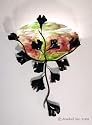 Scallop Sconce with Ginkgo Leaf Filligree, Tulip