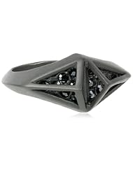 Sam Edelman Open Cage Matte Hematite Colored Pave Ring