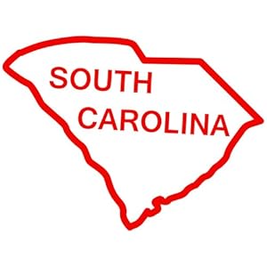 Amazon.com - South Carolina State Outline Decal Sticker (red, 15 inch ...