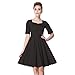 Heroecol® 50s 60s Hepburn Short Sleeve Style Vintage Retro Swing Rockailly Dresses