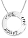 Sterling Silver "Live Love Laugh" Circle Pendant, 18"