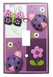 Lambs and Ivy Luv Bugs Switch Plate Cover, Plum