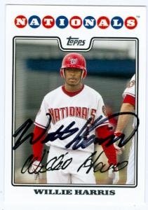 Willie Harris Autographed/Hand Signed Baseball Card (Washington Nationals) 2008 Topps #UH79