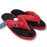 ARIZONA CARDINALS OFFICIAL LOGO PLUSH THONG SLIPPERS SZ M
