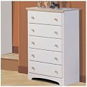 Furniture online: Shaker Style Pure White/Maple Finish 5 drawer chest