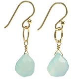 Handmade Faceted Blue Chalcedony Beaded Earrings With Sterling Silver