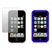 MaryCom Doppel Pack Silikon Case Weichschale H�lle Tasche f�r Apple iPod Touch2 Touch3 in Schwarz und Blau 8GB, 16GB, 32GB, 64GB + Gratis Displayschutzfolie / Silicon SB T3