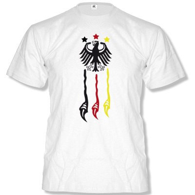 DEUTSCHLAND MOTIV 21 Herren T-Shirt Weiss / Schwarz-Rot-Gelb Gr. XXL