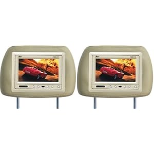 Pair of Brand New Tview T620pl-tan Car Headrests with 6 Tft-lcd Monitors Pre-installed... by TVIEW