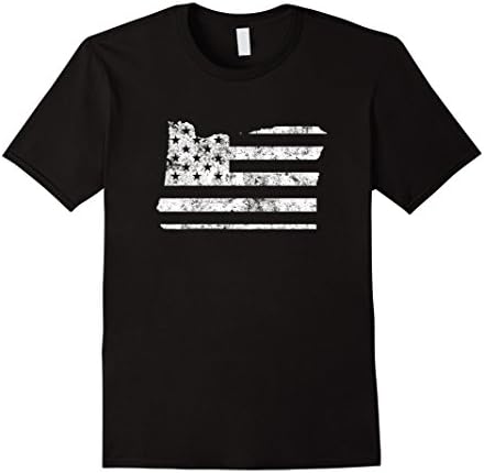 Men's Oregon State US Flag Portland Patriotic T Shirt Large Black