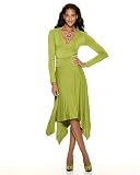Shirred waist surplice dress