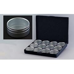 12 x Aludose in schwarzer Metallkassette - Aluminiumdose mit Klarsichtdeckel, Durchmesser 53 mm, Aluminium-Dose Aludose Alu-Dose Metalldose Dosenset Aufbewahrungsdose f�r Kleinteile Gew�rzdose Vorratsdose Aluminiumdosen Aluminium-Dosen Aludosen Alu-Dosen Metalldosen Aufbewahrungsdosen Gew�rzdosen Vorratsdosen