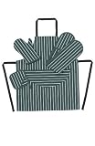 Rushbrookes Butchers Stripe Racing Green Double Oven Glove