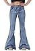 Glamour Outfitters 60s 70s Light Wash Flares Faded Bell-Bottom Flared Jeans - Blue