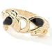  : 14K GOLD 7 ONYX ACCENT ELECTROFORM BANGLE BRACELET