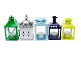 PT Tea Light Holder Mini Houses, Metal, Multi Colour