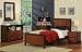 4pc Queen Size Bedroom Set Contemporary Style in Two-Tone Chestnut