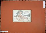 1913 COLOUR MAP SPAIN STREET PLAN GIJON DE SAN LORENZO