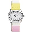 Timex 2F361 Women's Silver-Tone Watch with Multicolor Genuine Leather Band