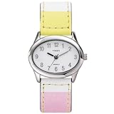 Timex 2F361 Women's Silver-Tone Watch with Multicolor Genuine Leather Band