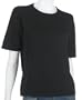 Bill Blass Women's Crew Rib Short Sleeve Sweater,Black,Small