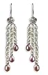 Silver Rose Cultured Pearl Cascade Earrings