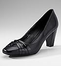  Footglove™ Leather Wide Fit Round Toe Court Shoes
