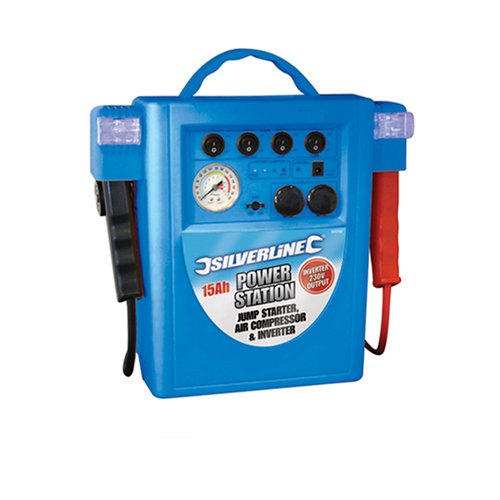 Cheapest Silverline 345782 15 Ah Jump Starter, 260 psi Air Compressor