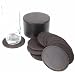 Lucrin - Set of 12 Coasters in Case - Diameter 3.5 - Smooth Cow Leather