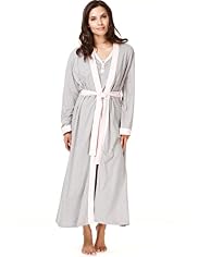 Per Una Pure Cotton Cool Comfort™ Spotted Long Dressing Gown
