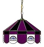 Imperial Colorado Rockies Licensed 16-Inch Diameter Stained Glass Pub Light