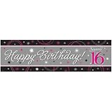 Sweet 16 Sparkle Metallic Giant Sign Banner 65in x 20in Sweet 16 Sparkle Metallic Giant Sign Banner 65in x 20in