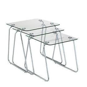 Nesting Side Tables - Set of 3 Slice Chrome Finish Metal Legs by Adesso