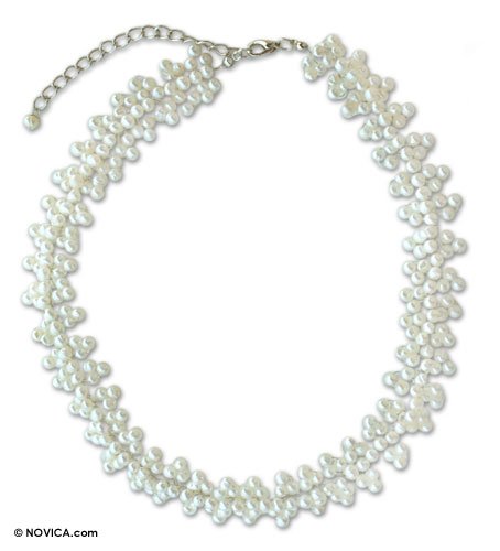 Pearl choker Extravagant White 16.5 L