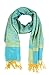Paskmlna Paisley Jacquard Pashmina Shawl Wrap Scarf Stole (gold-aqua018052)