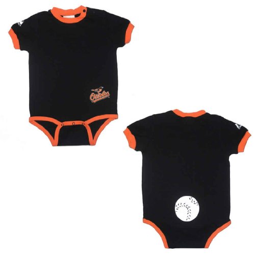 Majestic Baltimore Orioles Primary MLB Baby / Infant One-Piece Bodysuit / Romper / Onesie (Size: 24)