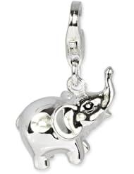 SilberDream Charm elephant, 925 Sterling Silver Charms Pendant with Lobster Clasp for Charms Bracelet, Necklace or Earring FC641