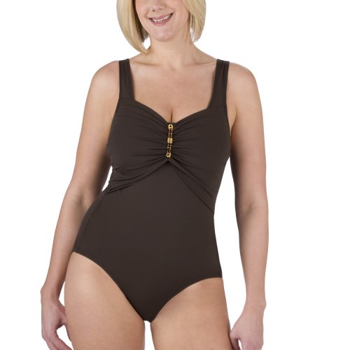 Women's Plus Size Merona 1-pc. Swimsuit - Bittersweet