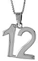 3/4' (18 mm) Sterling Silver Number "12" Pendant
