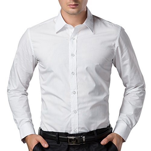 Men's Casual Slim Fit Basic Designed Button Down Shirts PJ5252 3 XLWhite 52 3X Large