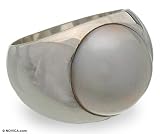 Pearl ring, 'Contrasts' 8 (US Ring size)